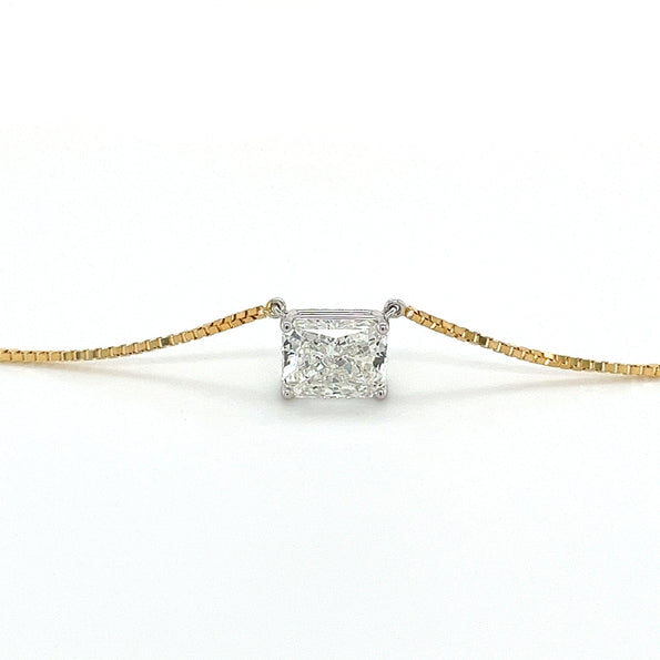 2 Carat Radiant Cut Solitaire Floating Lab Diamond Necklace