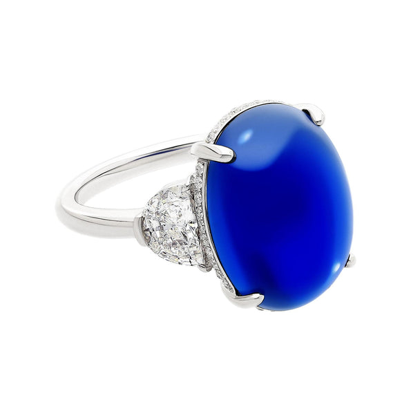 20 Carat Royal Blue No Heat Burma Sapphire & Diamond Ring