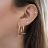 20.5mm 14K Solid Gold Thin Hoop Earrings On Hidden Wire Closure