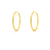 20.5mm 14K Solid Gold Thin Hoop Earrings On Hidden Wire Closure