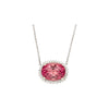 21.13 Carat Pink Tourmaline & Diamond Floating Pendant Necklace in 14K/18K Gold