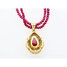 22.41 Carat Cabochon Cut Ruby Pendant In Tiffany & Co. Signed Bead Necklace