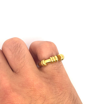 22k Solid Yellow Gold Textured Open Gap Unclosed Ring – Assay Jewelers