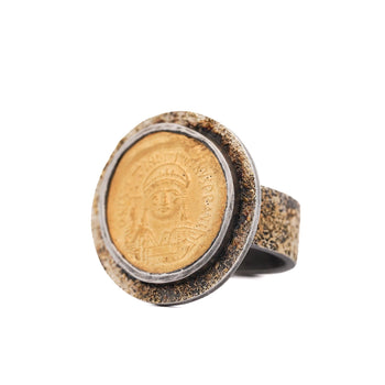 23K Gold Antique Byzantine Empire JUSTINIAN I Coin Bezel Ring – Assay Jewelers