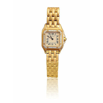 25mm Cartier Panthere Ladies Watch With Original Cartier Factory Diamond Bezel – Assay Jewelers