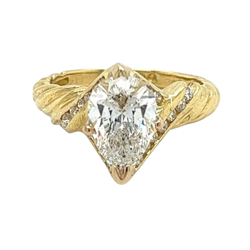 2.06 Carat Pear Cut Lab Grown Diamond in 18K Gold Twisted Crossover Ring – Assay Jewelers