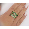 2.11 Carat Oval Cut Emerald and Diamond Wedding Band in 18K Gold