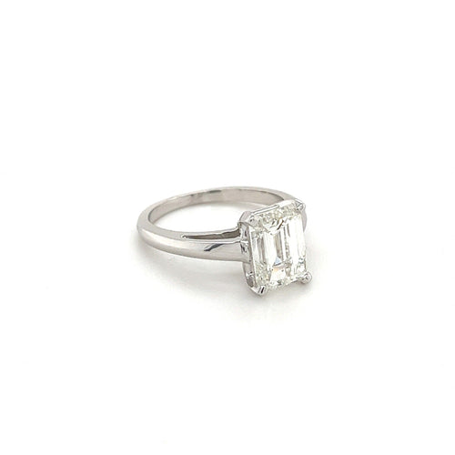 VS2 Emerald Cut CVD Lab Diamond Ring in 14K White Gold