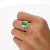 2.22ct Emerald Cut Colombian Emerald & Baguette Diamond Ring