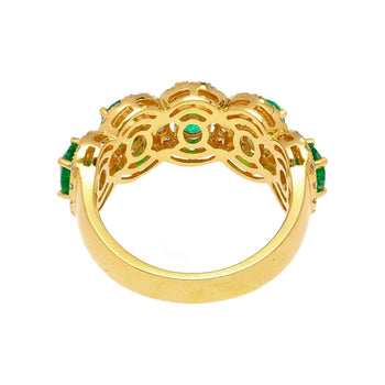 2.29 Carat Oval Cut Emerald and Diamond Wedding Band in 18K Gold – Assay Jewelers