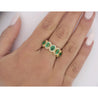 2.29 Carat Oval Cut Emerald and Diamond Wedding Band in 18K Gold