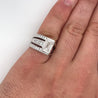 2.5 Carat Emerald Cut Lab Grown Diamond Mens Pinky Ring in Platinum and 18K White Gold