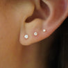 2.5mm Diamond in 14K Gold Flat Back Singe Stud Earring