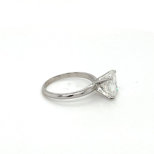 2.79 Carat Lab Grown Diamond Engagement Ring in 14K White Gold Solitaire 4-Prong Setting