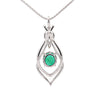 2.81 Carat Cabochon Emerald and Diamond Nouveau Pendant Necklace