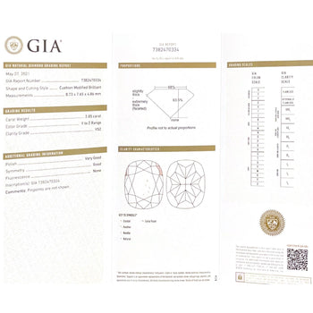 2.85カラットのGIA認定イエローCushionダイヤモンドのアールデコ風Ring – Assay Jewelers