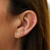 2mm Diamond in 14K Gold Flat Back Stud Earrings