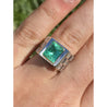 3 Carat Colombian Emerald Platinum Mens Link Ring