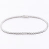 3/4 Carat Baguette & Round Diamond Bezel Set 14K White Gold Tennis Bracelet