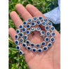 36 Carat Oval Cut Blue Sapphire & Diamond Choker Necklace in 18K White Gold