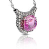 36.10ct Cushion-Cut Kunzite Diamond 18K White Gold Necklace