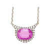 36.10ct Cushion-Cut Kunzite Diamond 18K White Gold Necklace