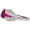 3.04ct Purplish Pink Trillion-Cut Ruby Diamond Cocktail Ring