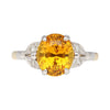 3,06 Karat Ovalschliff Gelber Saphir & Diamonds Ring in Platin & 14K Goldfassung