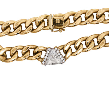 3.1 Carat Diamond Trillion In 14K Gold Cuban Chain Choker Necklace – Assay Jewelers