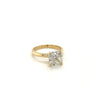 3.12 Carat Cushion Cut Lab Grown Diamond in 14k Gold Solitaire Engagement Ring