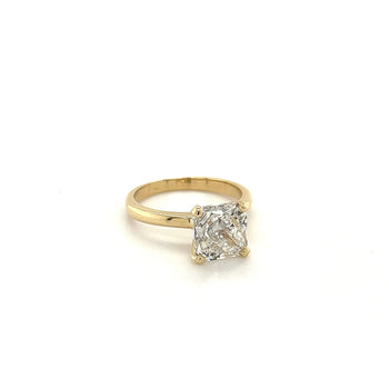 3.12 Carat Cushion Cut Lab Grown Diamond in 14k Gold Solitaire Engagement Ring – Assay Jewelers
