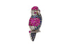 3.14 Carat Pink & Blue Sapphire & Diamond Pave in 18K White Gold Parrot Brooch