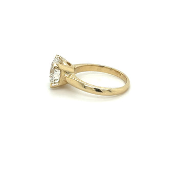 3.40カラット ラウンドカット F/VS2 ラボグロウンダイヤモンドのソリテールRing、14Kイエローゴールド – Assay Jewelers