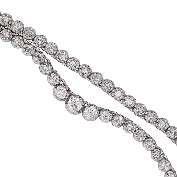 3.5 Carat Diamond Cupcake Graduated Tennis Necklace