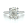 3.50 carat, G, VS2, 18k White Gold Solitaire Cushion Lab Diamond Ring
