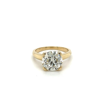 3.59 Carat Round Cut Lab Grown Diamond Solitaire Ring in 14K Yellow Gold – Assay Jewelers