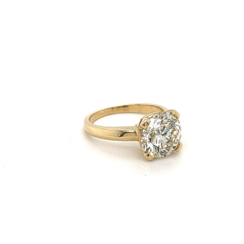 3.59 Carat Round Cut Lab Grown Diamond Solitaire Ring in 14K Yellow Gold – Assay Jewelers