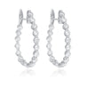 3.72 Carat Diamond Full Eternity Hoop Earrings in 18k White Gold