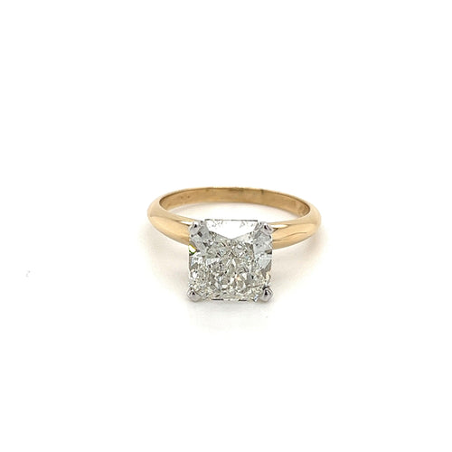 4 Carat Radiant Cut Lab Grown Diamond in 2-Tone Ring