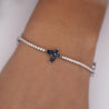 4 Carat Sapphire Butterfly and Diamond 14K White Gold Tennis Bracelet