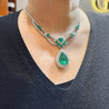 45.58 Carat TW Colombian Emerald & Diamond Chandelier Drop Necklace