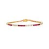 4.4 Carat Ruby and Diamond Box Tennis Bracelet in 14K Gold