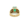 4.60 Carat Natural Colombian Emerald & Baguette Diamonds in 14K Yellow Gold Unisex Ring