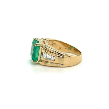 4.60 Carat Natural Colombian Emerald & Diamond 14K Gold Unisex Ring – Assay Jewelers