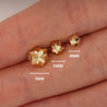 4mm 14K Gold Diamond Cut Hexagon Stud Earrings On Screw Back