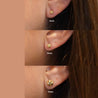 4mm 14K Gold Diamond Cut Hexagon Stud Earrings On Screw Back