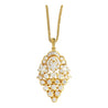 5 CTTW Diamond Cluster Multi Cut Pendant in 18K Yellow Gold Necklace