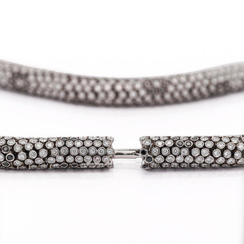 50 Carat Round Cut Diamond Cylinder Undulating Necklace in 18k – Assay Jewelers