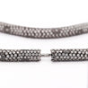 50 Carat Round Cut Diamond Cylinder Undulating Necklace in 18k