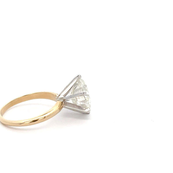 5.13 Carat Round H/I1 Diamond 14K Two-Tone Solitaire Engagement Ring